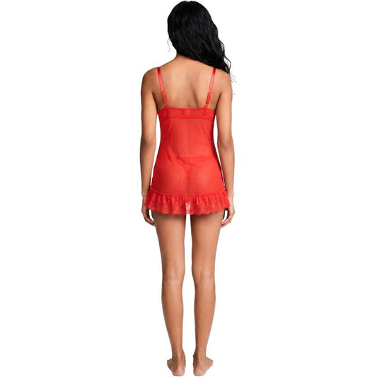 LIVCO CORSETTI FASHION - SET NUIT T-SHIRT + PANTY ROSSO 2028 S/M