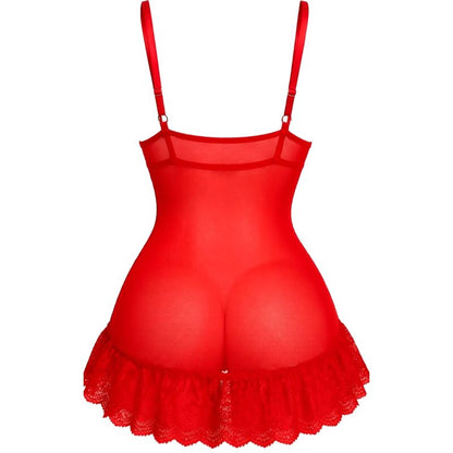 LIVCO CORSETTI FASHION - SET NUIT T-SHIRT + PANTY ROSSO 2028 L/XL