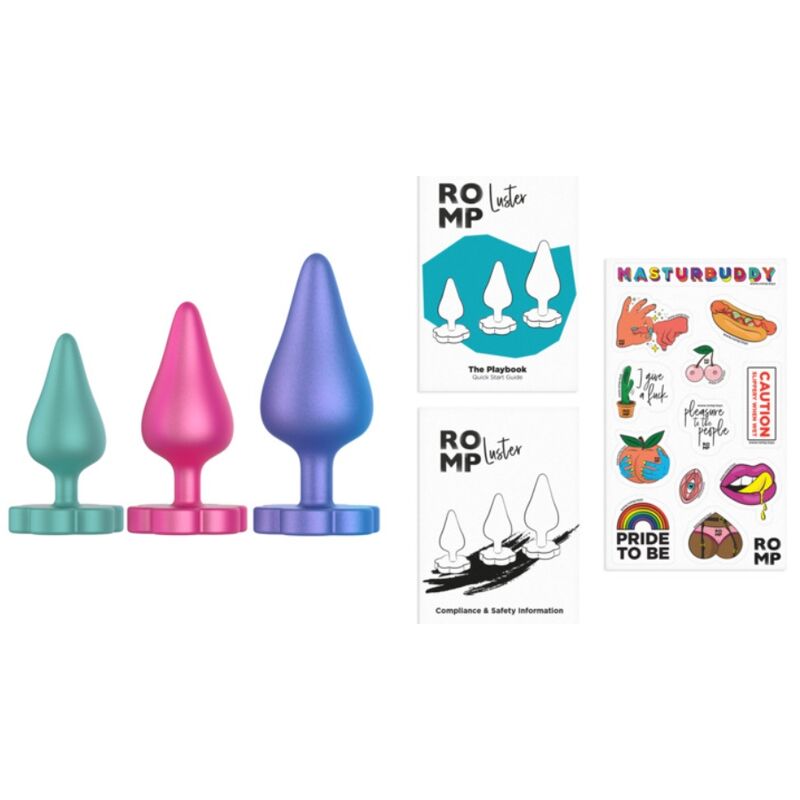 ROMP - KIT PER ALLENAMENTO ANALE LUSTER S/M/L CON BASE A FORMA DI FIORE