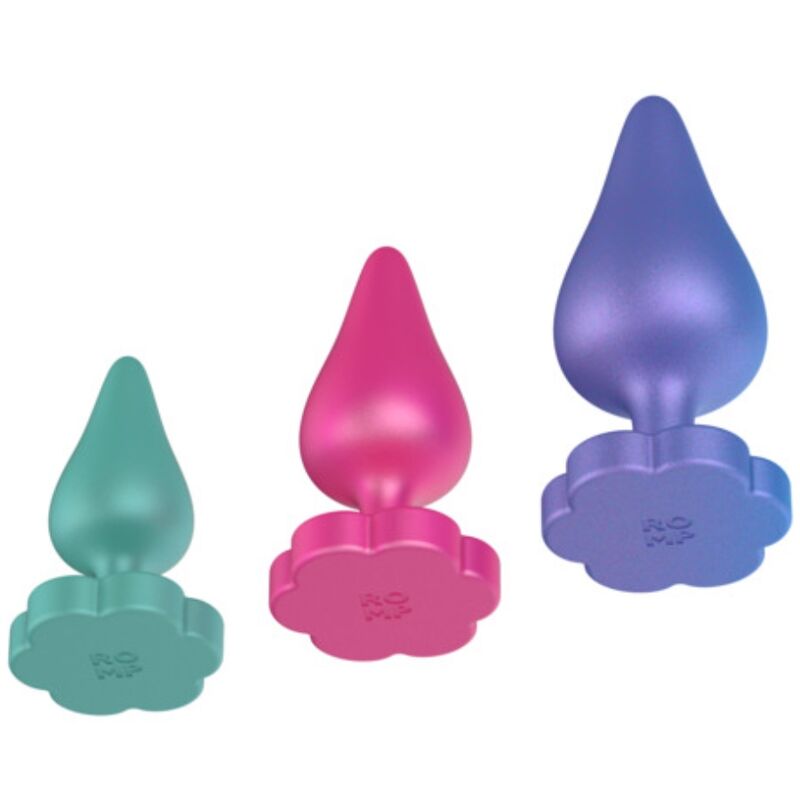 ROMP - KIT PER ALLENAMENTO ANALE LUSTER S/M/L CON BASE A FORMA DI FIORE