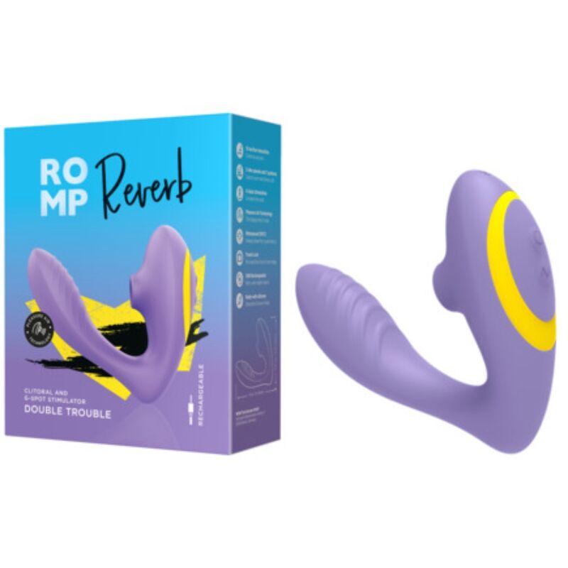 ROMP - REVERB STIMOLATORE DEL PUNTO G E DISPOSITIVO DI ASPIRAZIONE CLITORIDEA REVERB VIOLA