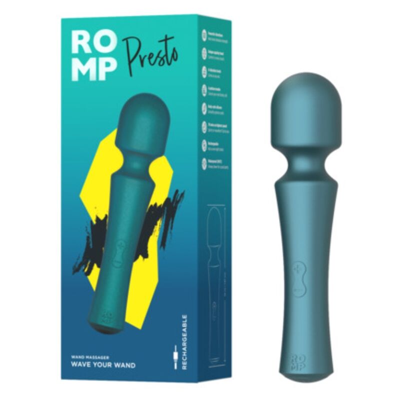ROMP - PRESTO MINI VIBRATORE A BACCHETTA CON TESTINA FLESSIBILE VERDE