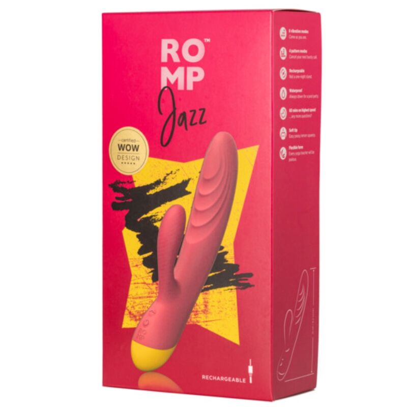 ROMP - JAZZ VIBRATORE A CONIGLIO RICARICABILE JAZZ ROSSO