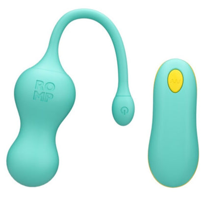 ROMP - CELLO VIBRATORE MULTIFUNZIONE A UOVO TURCHESE CON TELECOMANDO