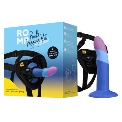ROMP - DILDO IN SILICONE PICCOLO CON VENTOSA TRICOLORE 14 CM