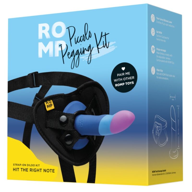 ROMP - DILDO IN SILICONE PICCOLO CON VENTOSA TRICOLORE 14 CM