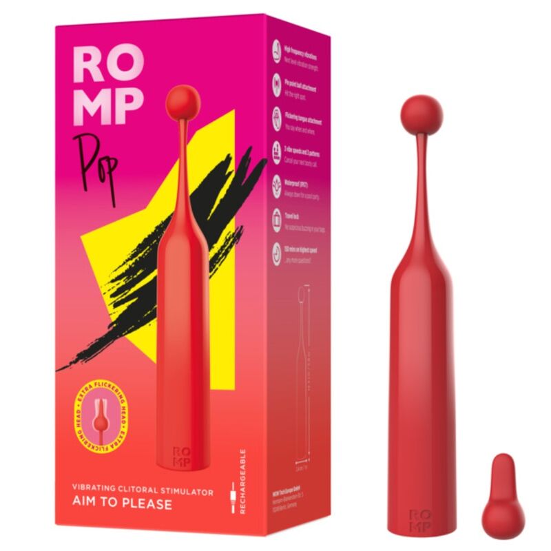 ROMP - POP STIMOLATORE CLITORIDEO AD ALTA FREQUENZA ROSSO