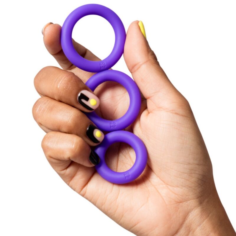 ROMP - REMIX TRIO SET DI 3 ANELLI PER PENE IN SILICONE VIOLA