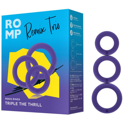 ROMP - REMIX TRIO SET DI 3 ANELLI PER PENE IN SILICONE VIOLA