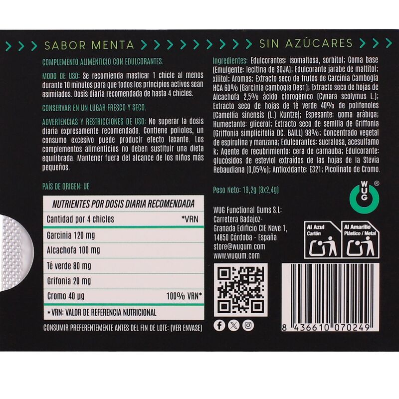 WUG Diet - Controllo dell'appetito e riduzione degli spuntini BLISTER 8 UNITÀ