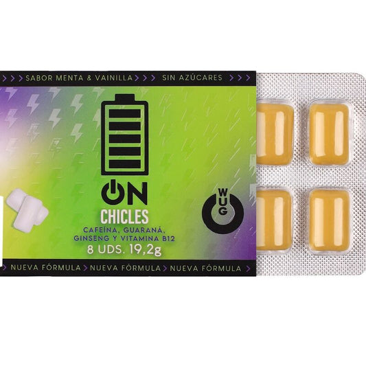 WUG on – Energia istantanea in formato gomma da masticare BLISTER 8 UNITÀ