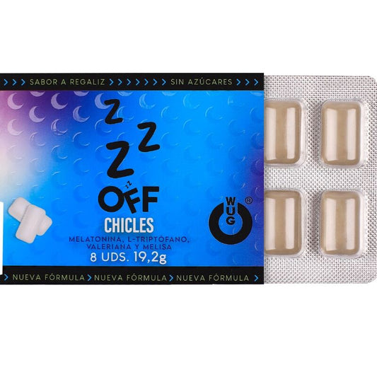 WUG off - La gomma da masticare funzionale che ti aiuta a rilassarti e a dormire meglio. BLISTER DA 8 CONFEZIONI