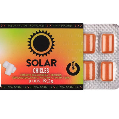 WUG solar - La gomma da masticare che prepara la pelle al sole. BLISTER DA 8 PEZZI