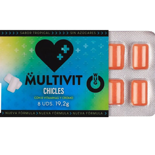 WUG Multivit - La gomma da masticare funzionale che rafforza le tue difese ogni giorno. BLISTER DA 8 UNITÀ