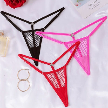 CHILIROSE - CR 4856 MICRO PERIZOMA REJILLA ROSA NEON L/XL