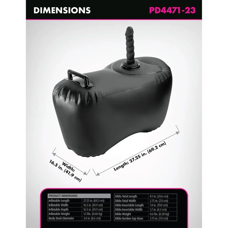 FETISH FANTASY SERIES - BODY DOCK SEGGIOLINO GONFIABILE CON DILDO 69,2 CM NERO