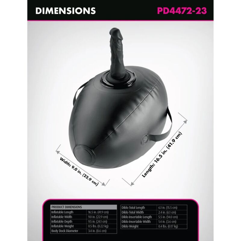 FETISH FANTASY SERIES - BODY DOCK SFERA DELL'AMORE GONFIABILE CON DILDO NERO 41,9 CM