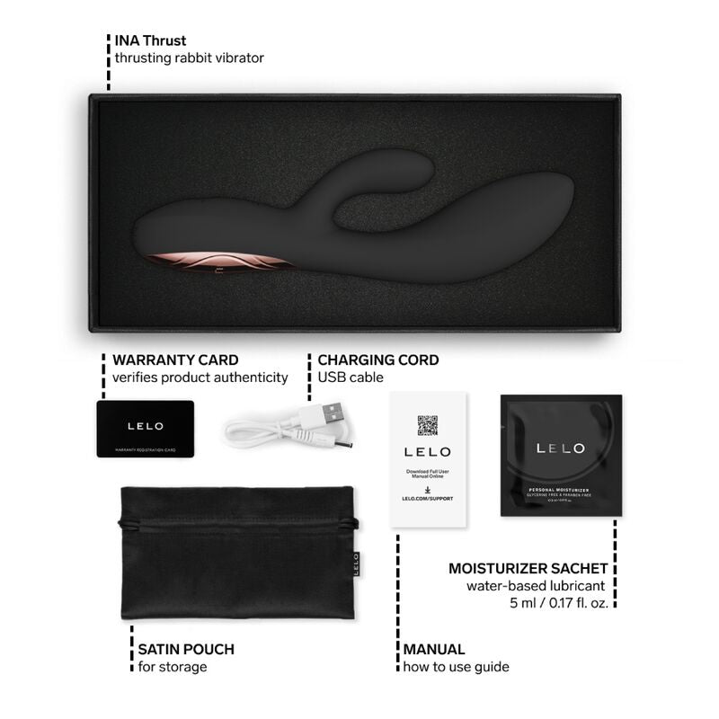 LELO - INA VIBRATORE A SPINTA THRUST RABBIT NERO