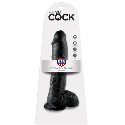 KING COCK - DILDO NERO CON SFERE 25.4 CM