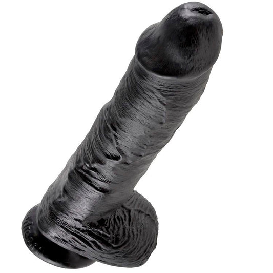 KING COCK - DILDO NERO CON SFERE 25.4 CM