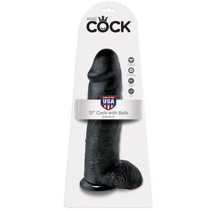 KING COCK - DILDO NERO CON SFERE 30.48 CM