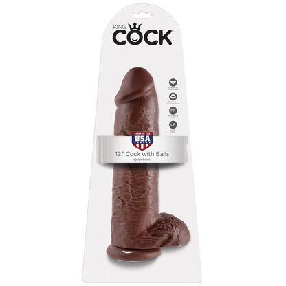 KING COCK - DILDO MARRONE CON SFERE 30.48 CM