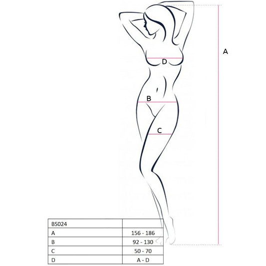 PASSION - WOMAN BS024 BODYSTOCKING BIANCO TAGLIA UNICA
