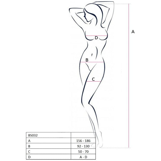 PASSION - WOMAN BS032 BODYSTOCKING ROSSO TAGLIA UNICA