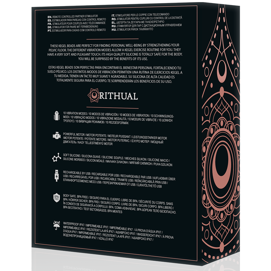 RITHUAL - NISHA SFERE KEGEL VIBRANTI RICARICABILI NERE